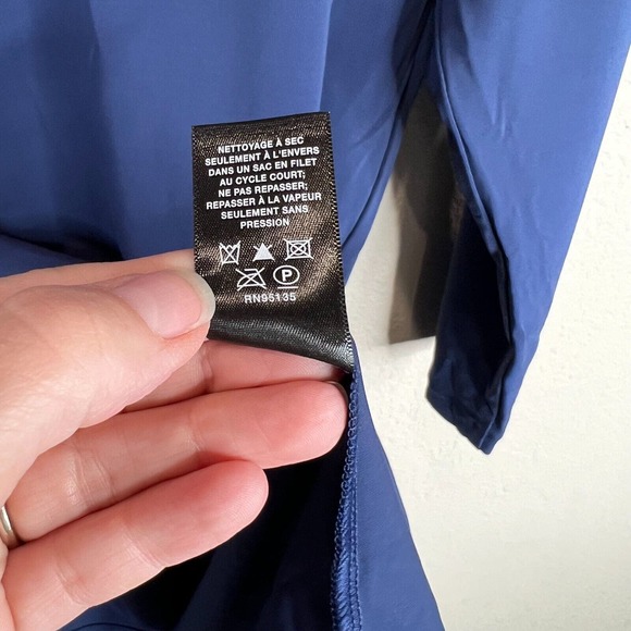 Lafayette Women's Boat‎ Neck Asymmetrical Tee Long Sleeve Navy Blue Size - Picture 9 of 12